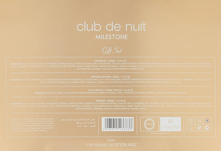 Armaf Club De Nuit Milestone - Juego de 4 piezas para hombre (Eau D...