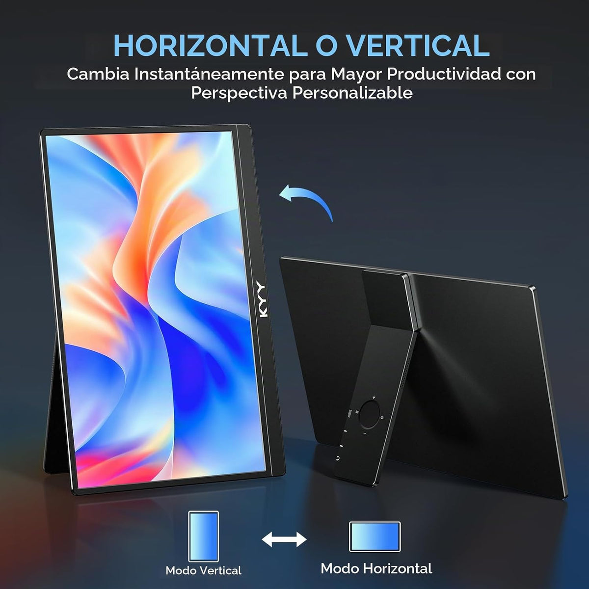 KYY Monitor portátil 15.6 '' Extensor de pantalla para portátil con soporte