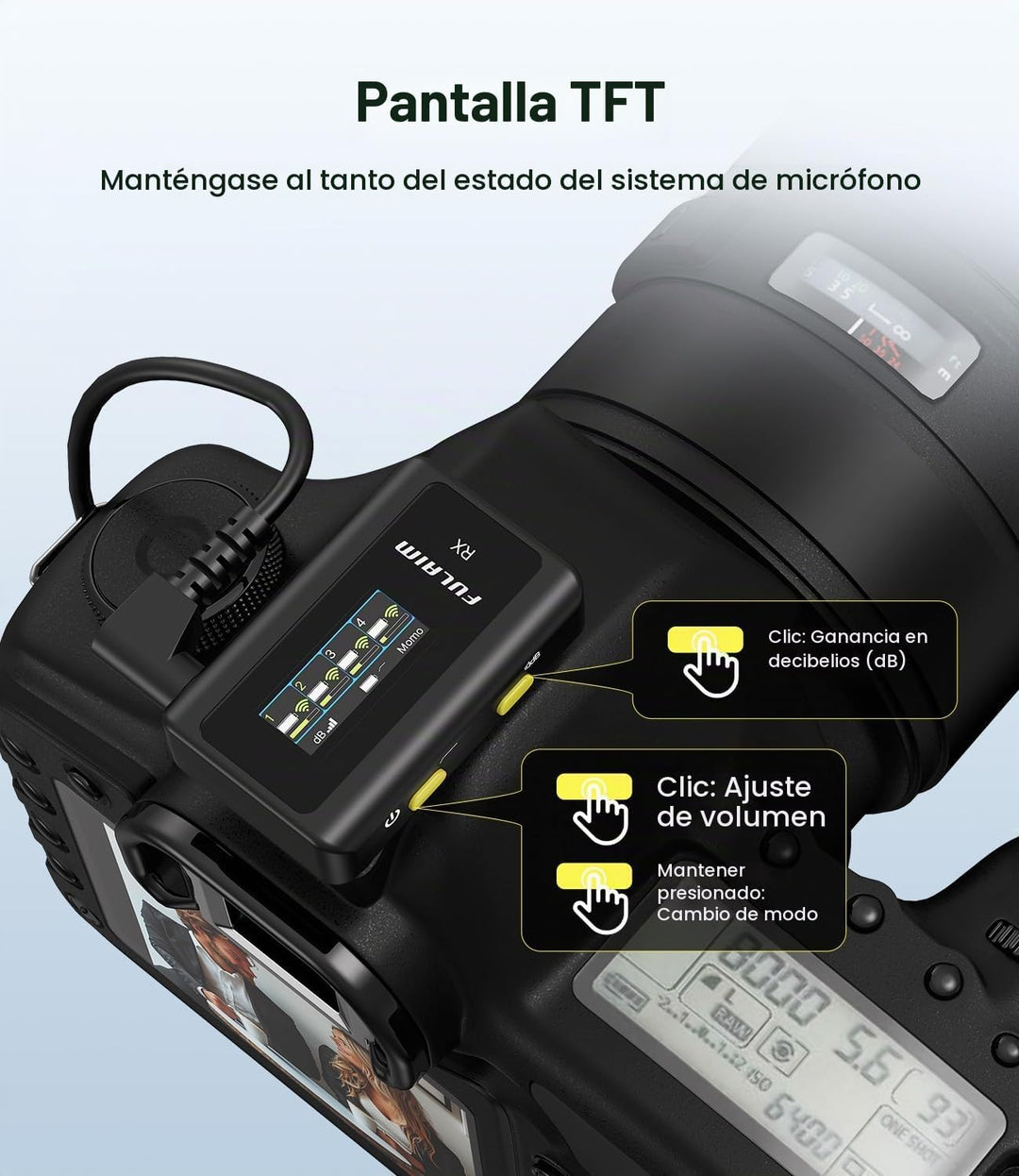 FULAIM Micrófonos Lavalier inalámbricos X6 con 4 transmisores para...