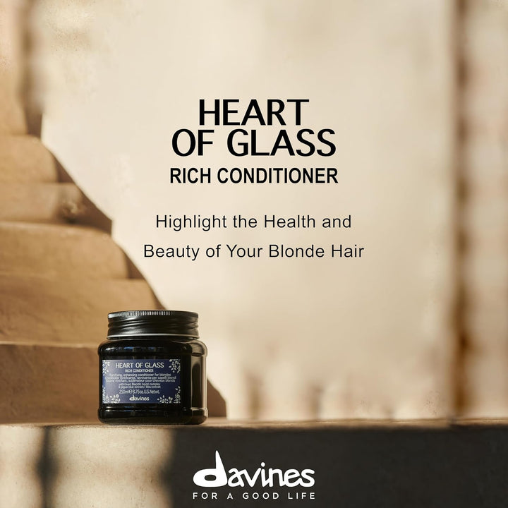 Davines Heart of Glass Rich Conditioner, Fortifying Treatment for B...