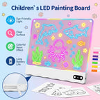 Paquete de 2 tableros de dibujo de luz LED recargables para niños