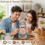 Rompecabezas 3D para adultos, lindo reloj de gato 3D, rompecabezas de madera, kit de reloj de rompecabezas de gato para bricolaje, Navidad, regalo de cumpleaños para mujeres, mamá, hombres, decoración del hogar, vacaciones