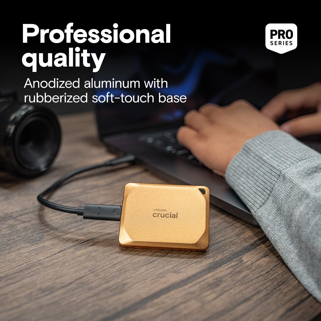 Crucial X10 Pro SSD portátil de 2 TB, lectura de hasta 2,100 MB\/s,...