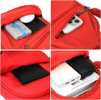 Bandolera cruzada con cable USB para senderismo, acampar y viajes al aire libre, para mujeres y hombres