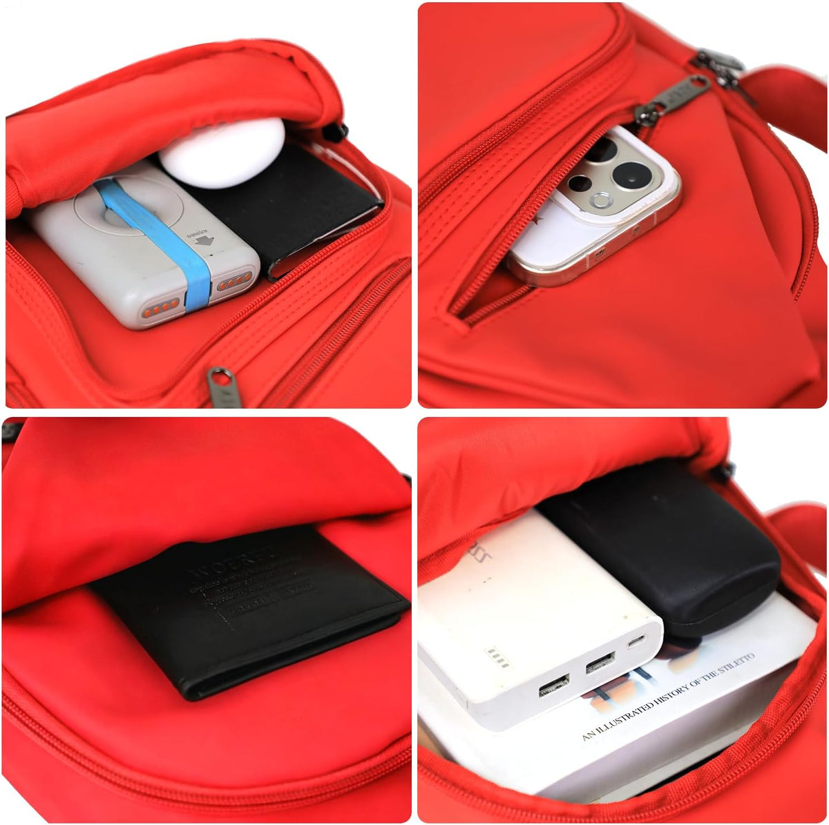 Bandolera cruzada con cable USB para senderismo, acampar y viajes al aire libre, para mujeres y hombres