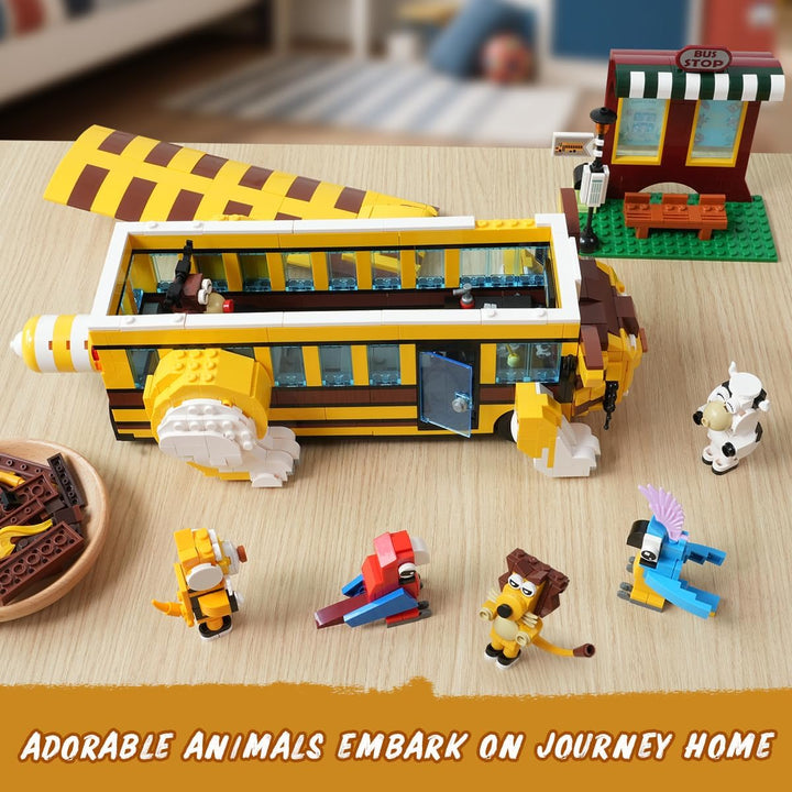 HOGOKIDS Juego de construcción de autobús escolar para