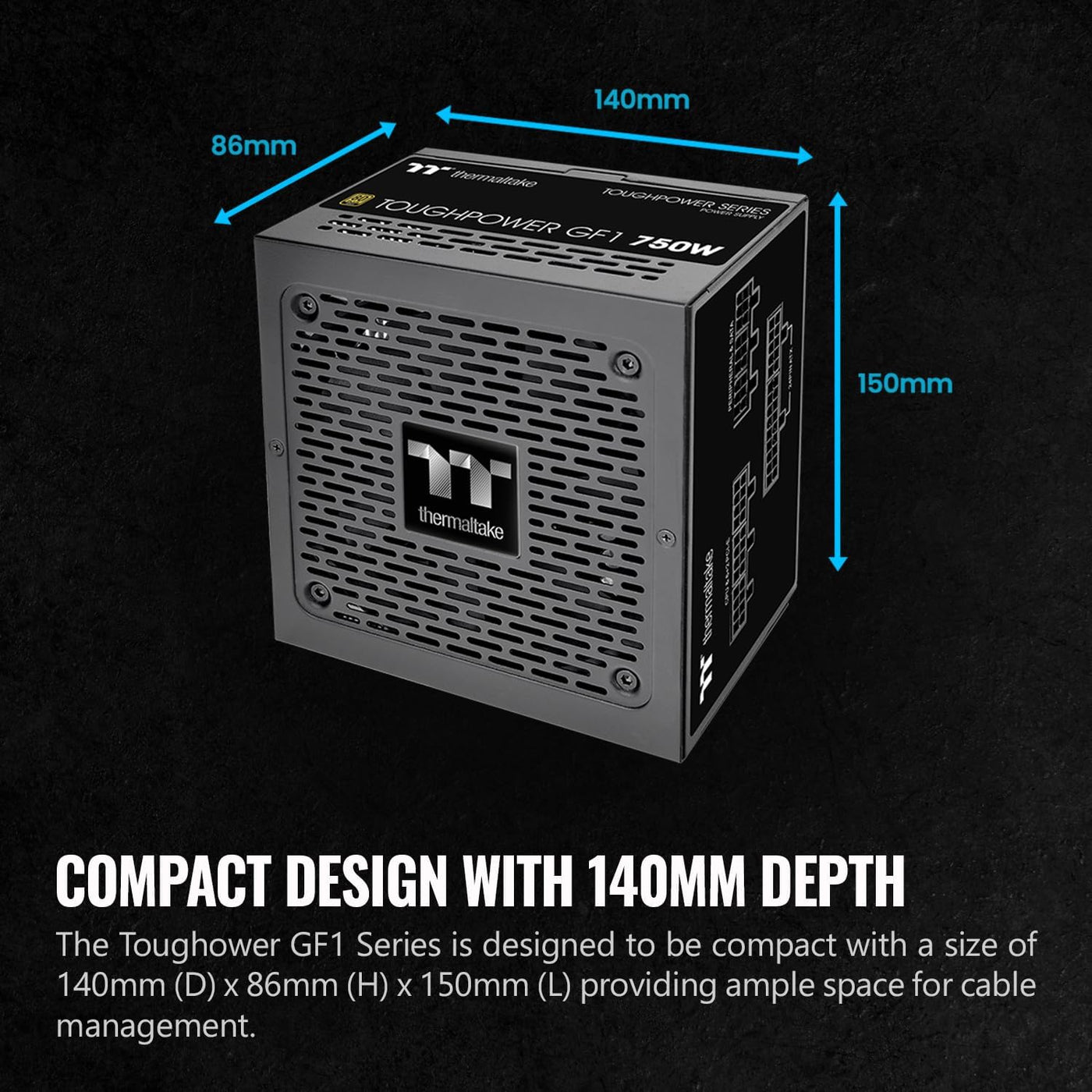 Thermaltake GF1 (2024) Fuente de alimentación ATX totalmente modula...