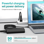 Cargador USB C para portátil de 130 W compatible con Dell XPS 15 17 9575, Precision Chrger 5750 5570 5530 5550 3560 3551 3550, cargador Latitude 5420 5510 7210 7310 7410 9410 9410 9410 0 951 0 - Cable