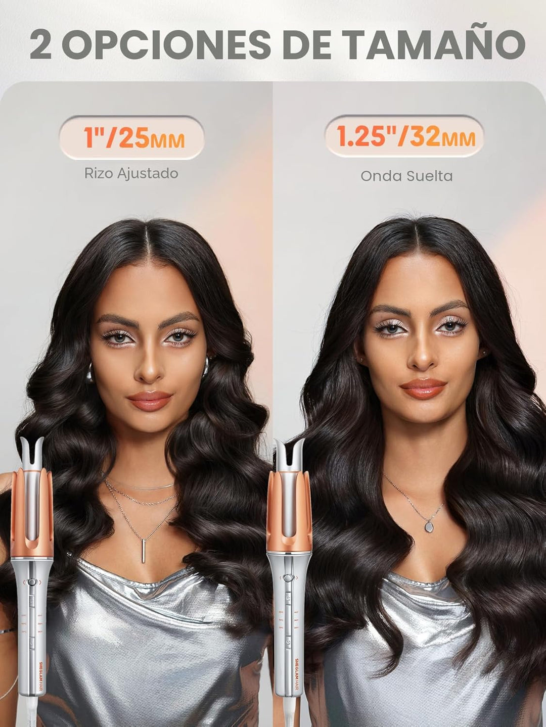 SHEGLAM Rizador automático de 1 1\/4 pulgadas con 3 temperaturas de...