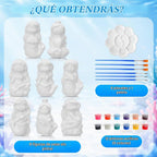 Reallnaive Kit de pintura de cerámica de sirena de 8 unidades para niños y