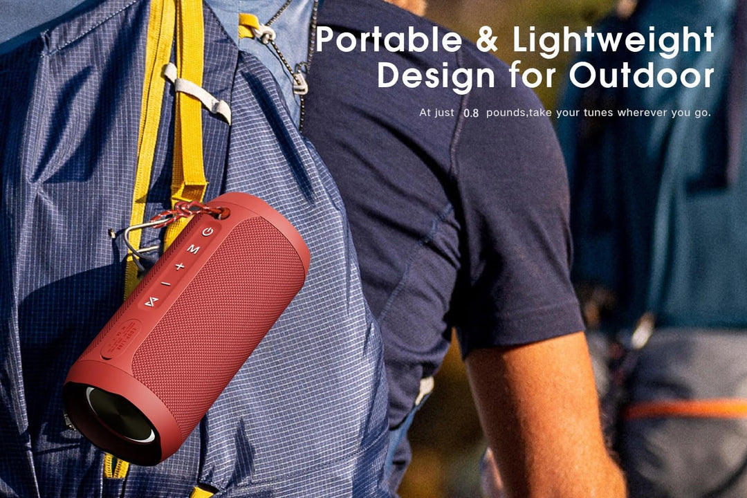EDUPLINK - Altavoz Bluetooth IPX7 impermeable inalámbrico, rojo | B...