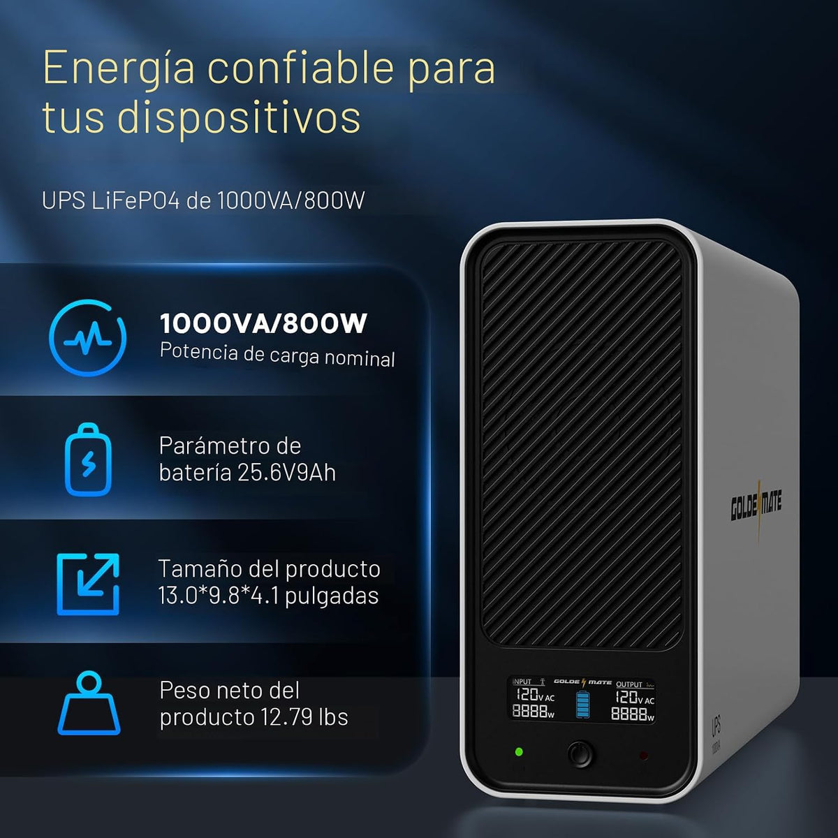 GOLDENMATE Batería de reserva y protector de sobretensiones de batería de