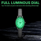 Relojes pequeños de oro para mujer, reloj analógico de esfera fácil de leer, caja ovalada, banda de expansión de acero inoxidable, reloj impermeable