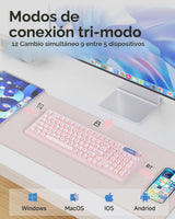 EWEADN V102 - Teclados inalámbricos, teclado para juegos de 98 tecl...