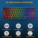 BlueFinger Combo de teclado y mouse mecánicos para juegos 60% \u201...