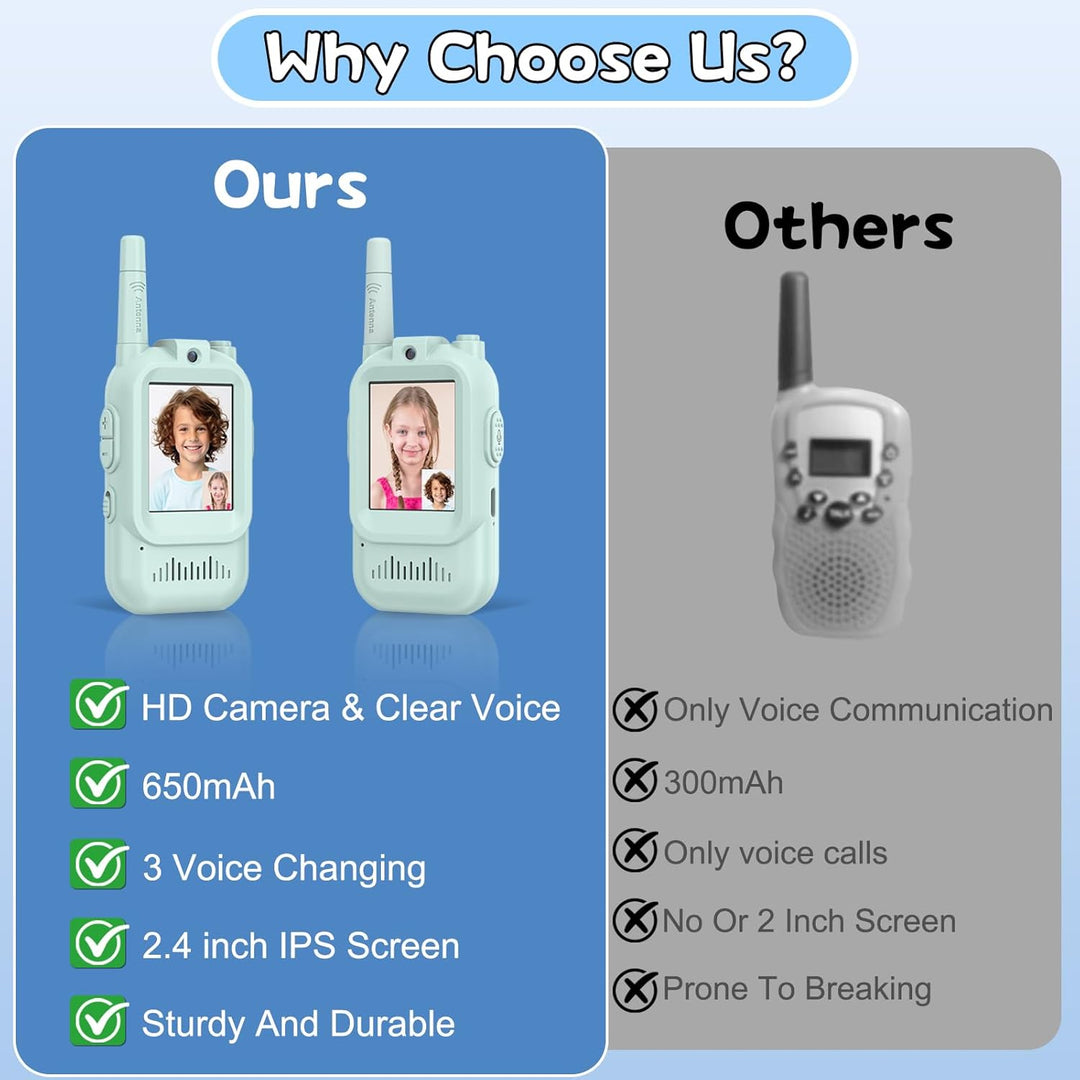 Walkie Talkies para niños, paquete de 2, radios bidireccionales rec...