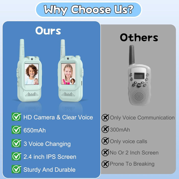 Walkie Talkies para niños, paquete de 2, radios bidireccionales rec...