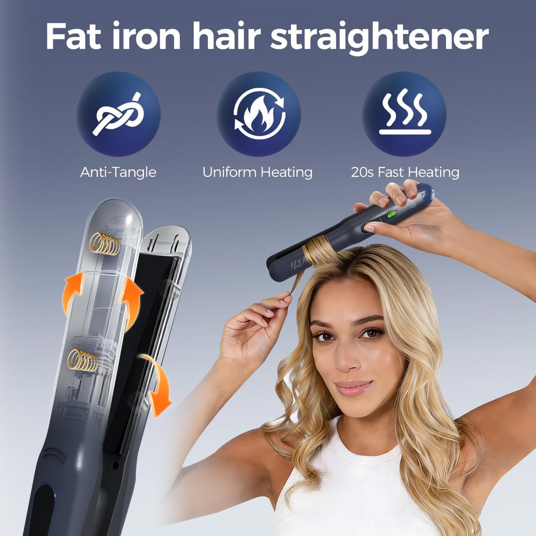 NOTANY Plancha de pelo inalámbrica, mini alisadora de pelo portátil...