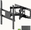 Soporte de pared para TV de movimiento completo para la mayoría de TV plana/curvada de 26"-70", soporte con inclinación giratoria con brazos articulados dobles, soporta 100 libras, VESA máx
