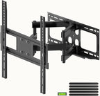 Soporte de pared para TV de movimiento completo para la mayoría de TV plana/curvada de 26"-70", soporte con inclinación giratoria con brazos articulados dobles, soporta 100 libras, VESA máx