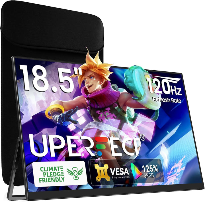 UPERFECT Monitor portátil de 18.5 pulgadas 120HZ 125% sRGB 1080P co...