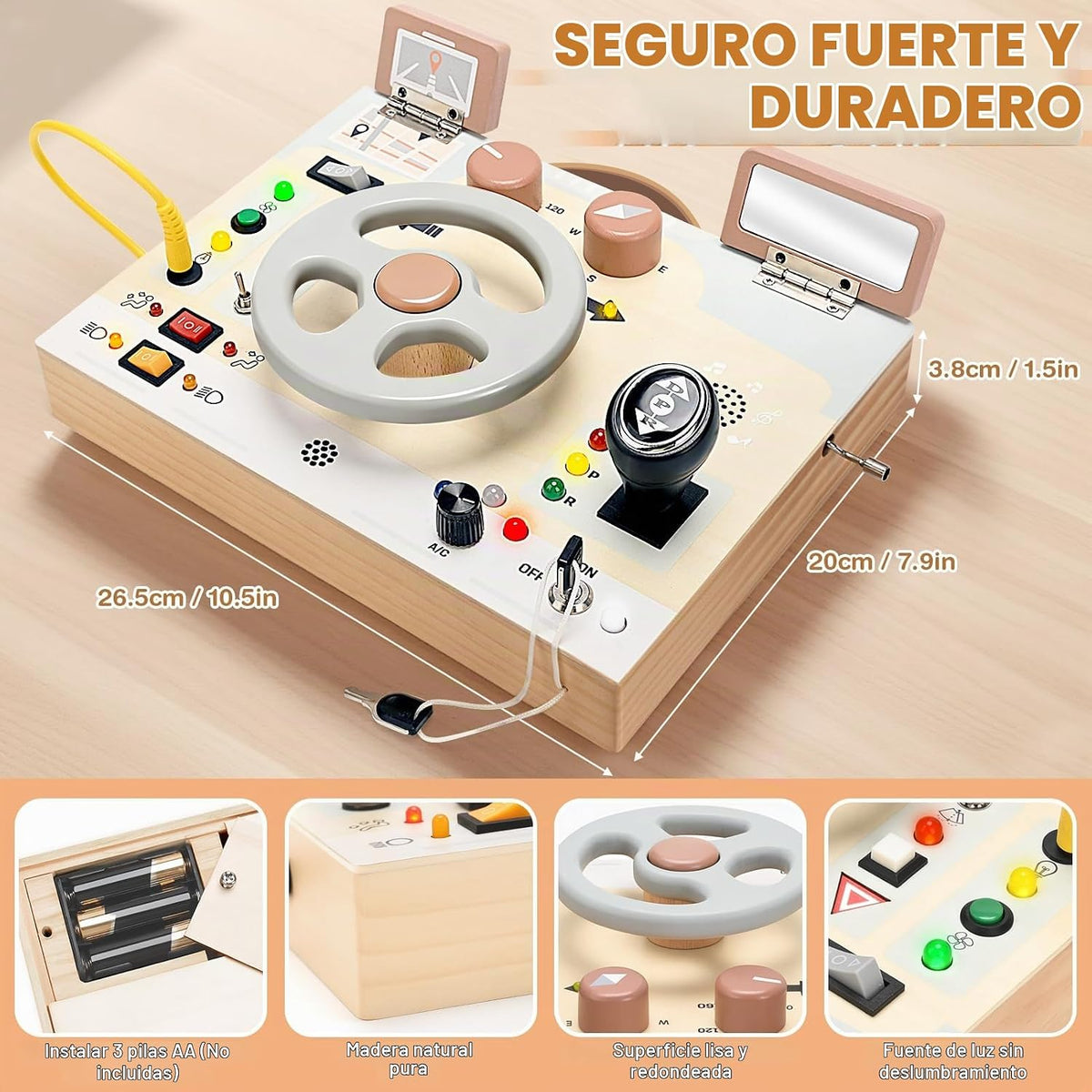 Joyreal Montessori - Tabla de actividades para niños pequeños, juguetes Montessori para 1, 2, 3 años