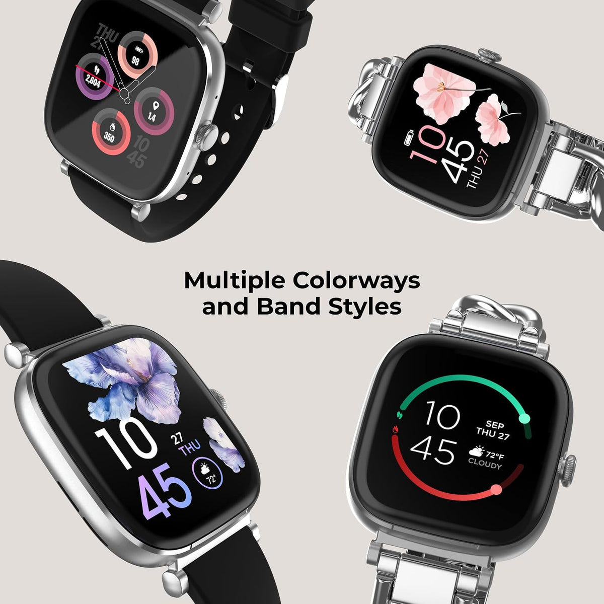 iTouch Belle - Reloj inteligente para mujer, pantalla AMOLED de 1.75 pulgadas, rastreador de actividad física con llamadas Bluetooth, frecuencia cardíaca y seguimiento del sueño, más de 60 modos deportivos, reloj inteligente impermeable IP68 para Android