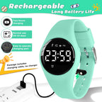 Relojes para niños y niñas, reloj deportivo digital con contador de pasos, podómetro, alarma de vibración, sin aplicación, impermeable, rastreador de fitness, reloj para niños, niñas, adolescentes
