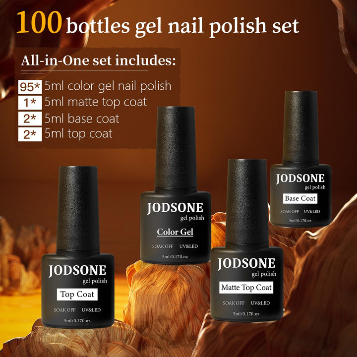 JODSONE - Juego de 100 esmaltes de uñas de gel (5 ml cada uno) con...