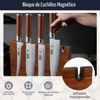 HOSHANHO Juego de cuchillos de cocina de 7 piezas, juego de bloques