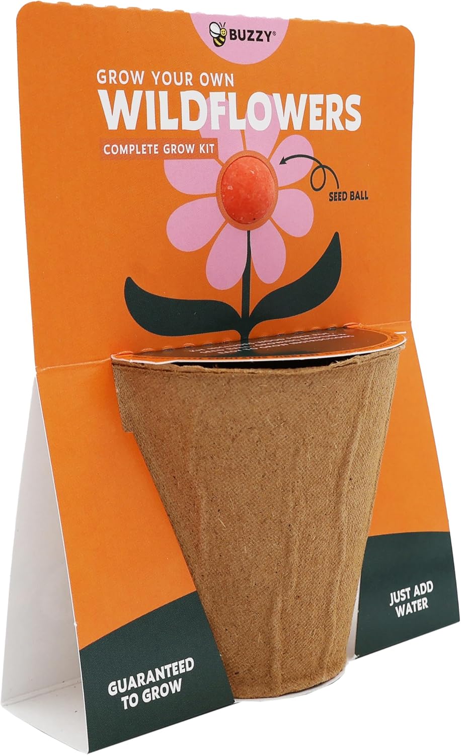 Buzzy Seeds - Vasos de bola de semillas de flores silvestres, paquete de 6