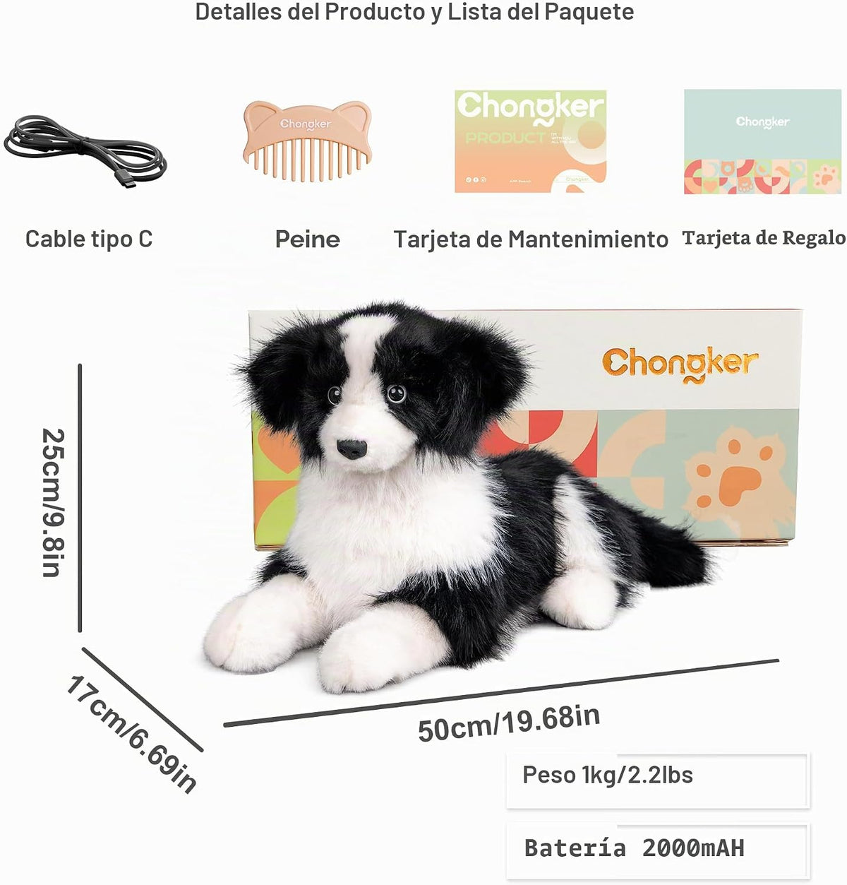 Chongker Animales de peluche realistas para adultos mayores