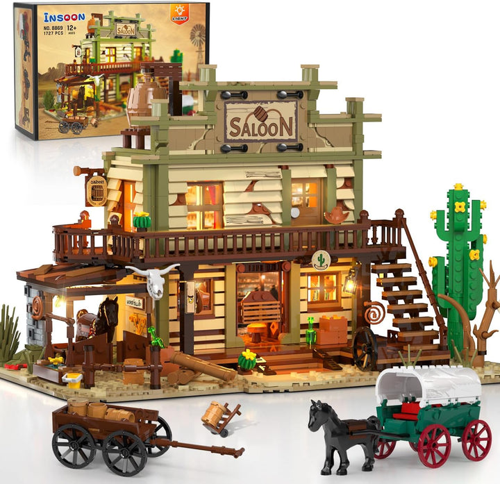 Western Saloon - Juego de construcción con luz LED juguete