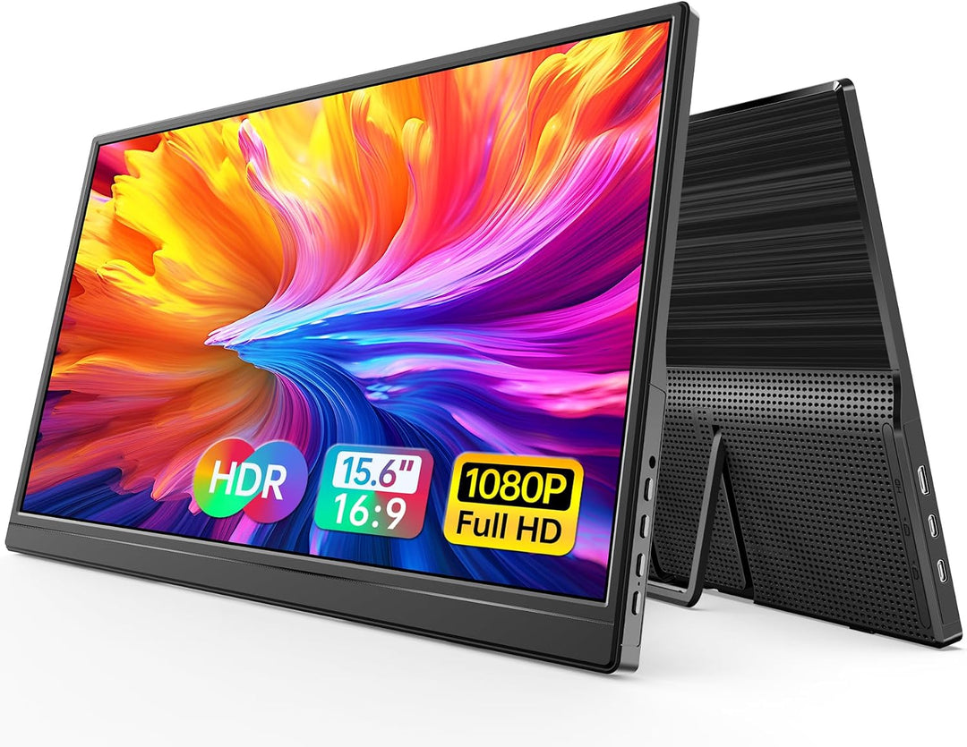 WGK Monitor portátil de 15.6 pulgadas 1080P FHD Display de viaje HD...