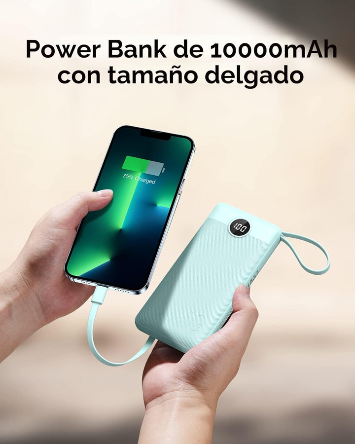 VEEKTOMX Cargador portátil con cables integrados, banco de energía...