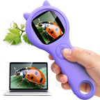 Microscopio para niños, lupa digital 500X, juguete para explorar STEM, color morado