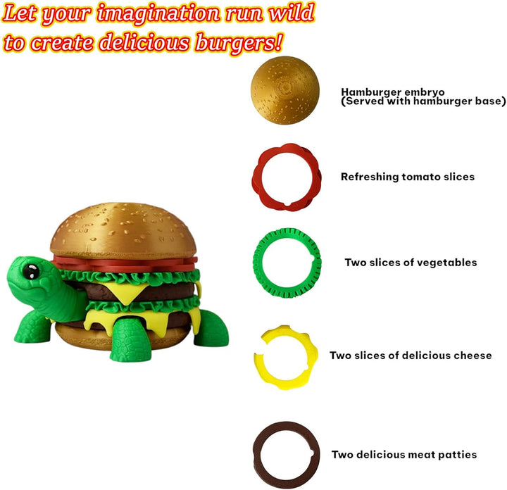 Kizcmvre Juego de hamburguesa de tortuga impresa en 3D