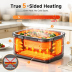 AMZCHEF Fiambrera eléctrica inalámbrica portátil, calentador de alimentos
