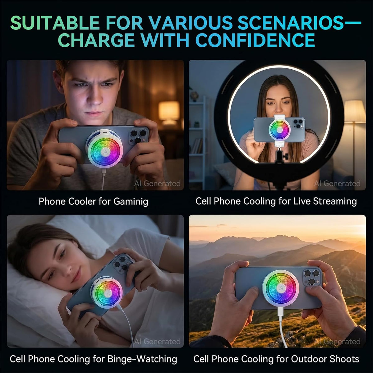 Enfriador magnético RGB para teléfono con semiconductor AI