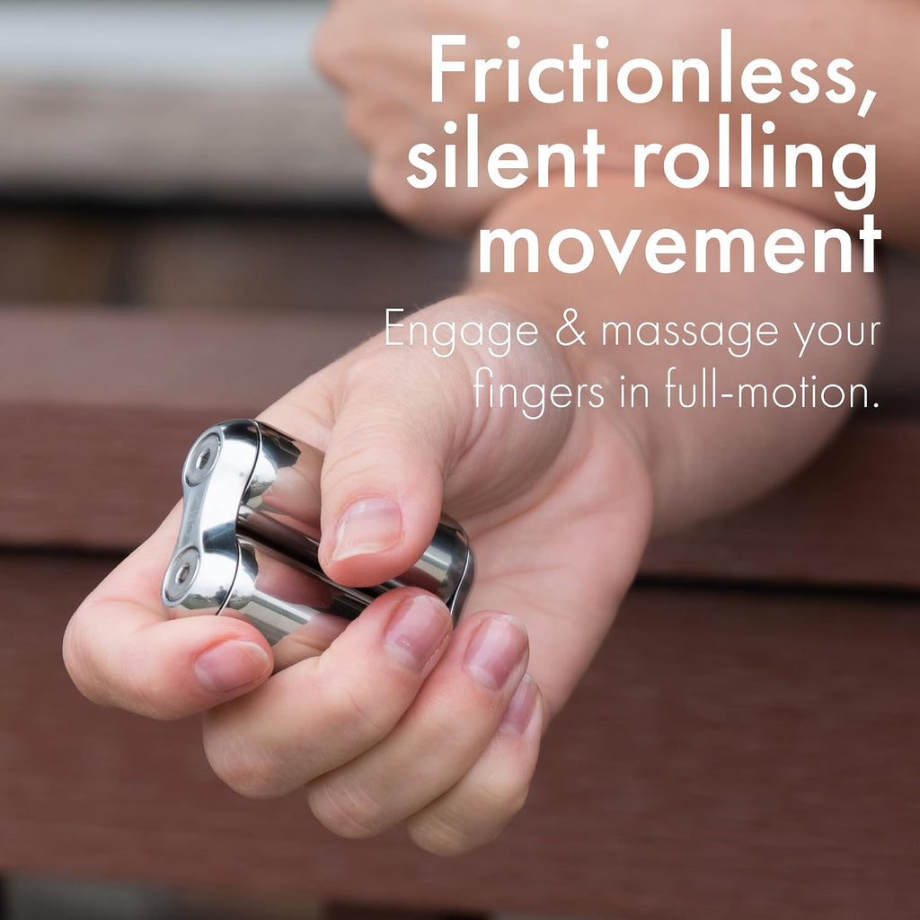 ONO Roller - Fidget Toy de mano para adultos | Ayuda a aliviar el estrés, la ansiedad y la tensión | Promueve la concentración y la claridad | Diseño compacto y portátil (Natural, tamaño mini - Acero inoxidable)