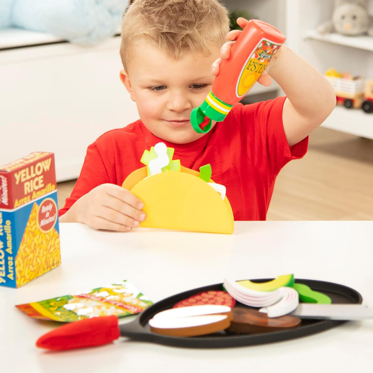 Melissa & Doug Fill & Fold - Juego de tacos y tortillas