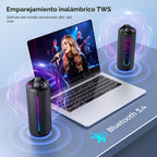 Altavoz Bluetooth portátil, sonido potente de 20 W con modos de ecualización, IPX6 impermeable, tiempo de reproducción de 20 horas, Bluetooth 5.4, TWS, luces LED, altavoces inalámbricos