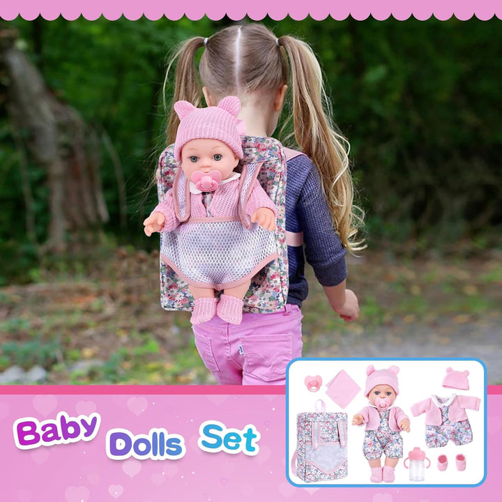 BDDOLL Juego de Mochila para Muñeca de Bebé de 12 Pulgadas con Ropa...