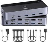 UGREEN Conmutador KVM HDMI 2 Monitores 2 Computadoras 4K@60Hz, con...