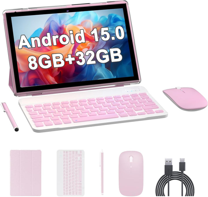 RUIQIAI Tablet Android 15, tableta 2 en 1 de 10 pulgadas con funda...