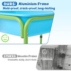 FUNLIO Mesa de agua de arena para niños pequeños, mesa sensorial 4 en 1 de altura ajustable para edades de 3 a 6 años, 2 contenedores de almacenamiento, panel acrílico y 16 accesorios, uso en