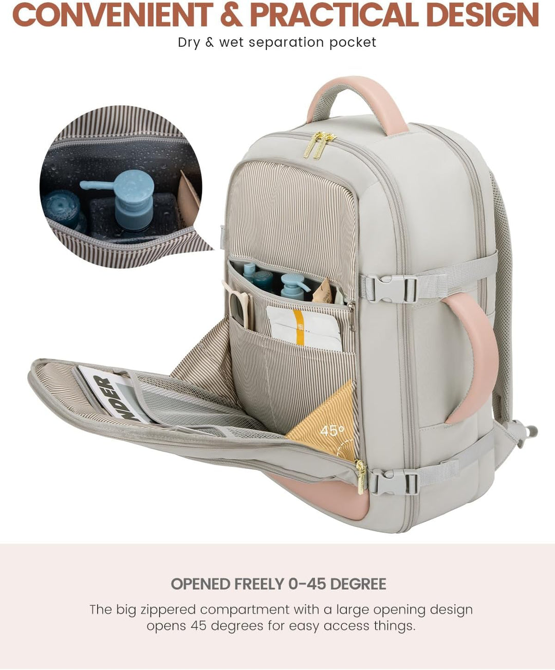 LOVEVOOK Mochila de viaje para mujer y hombre, Mochilas de viaje