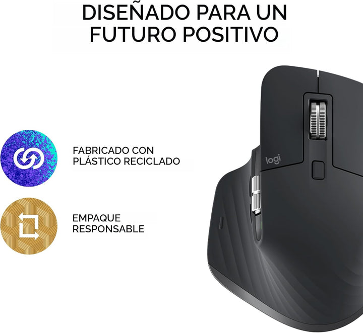 Logitech MX Master 3S Ratón Inalámbrico Edición Estándar con Recept...