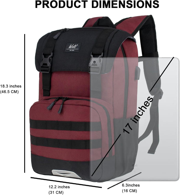 Mochila para computadora portátil WOLT con puerto de carga USB, par...