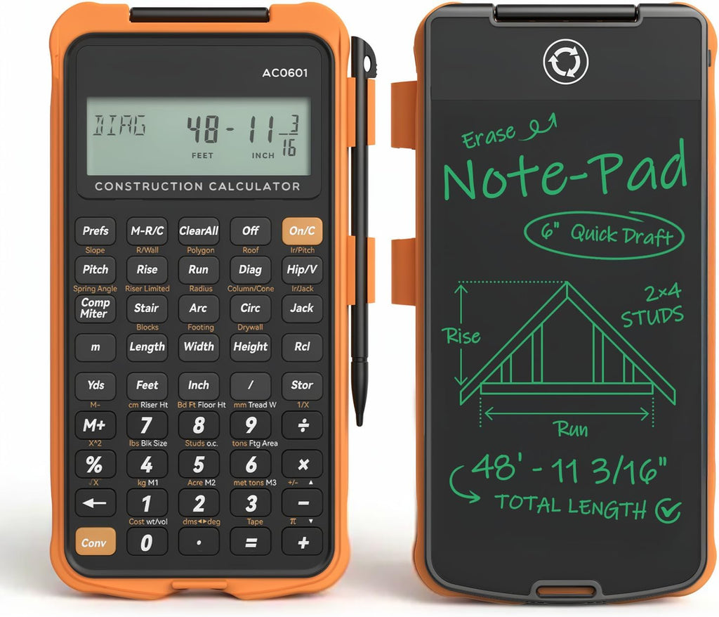 Calculadora de Construcción Ingeniería con Tableta de Escritura